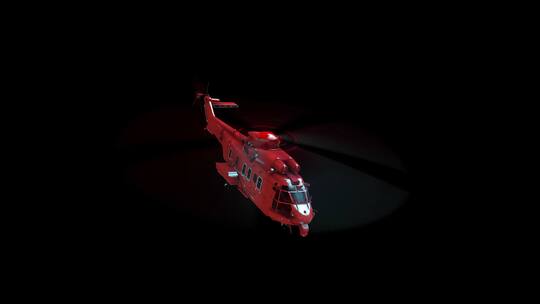 e3d红色直升机三维元素