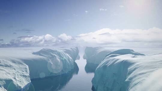 航拍冰川冰河视频素材模板下载