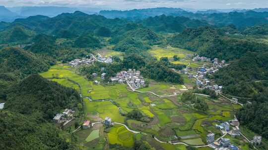 农村稻田环绕延时 美丽乡村 乡村振兴