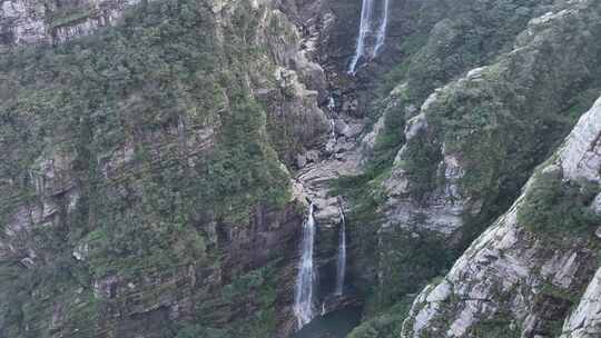 山水航拍庐山瀑布三叠泉高山流水山自然风景