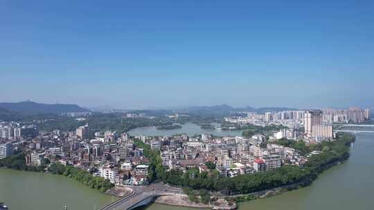 广东惠州城市风光交通航拍
