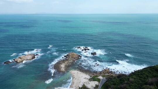 海南三亚蜈支洲岛码头航拍风景