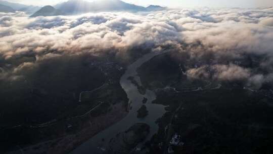 温州永嘉楠溪江狮子岩云海日出