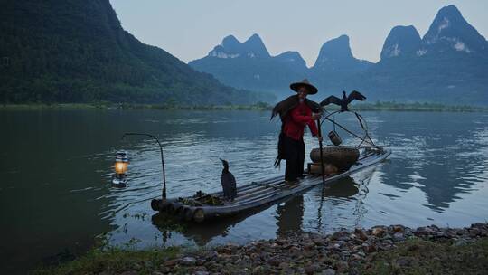 桂林山水渔翁