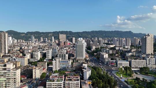 航拍四川宜宾建设宜宾城市风光