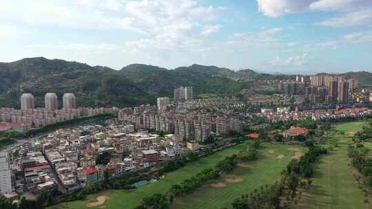 漳州市厦门湾南岸漳州港香山湿地公园航拍