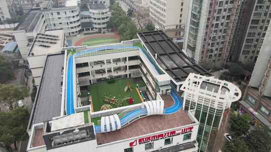 武汉江岸区育才小学航拍