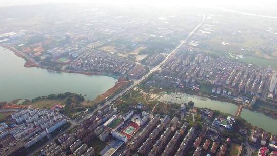 高空俯瞰江西省吉安县县城敦厚镇视频素材模板下载