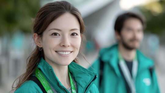 微笑的团队成员传递积极乐观的企业形象