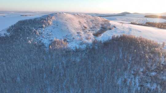 大兴安岭自然风光冬季雪景视频素材模板下载