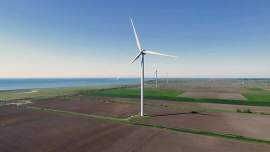 风电机可再生能源鸟瞰图