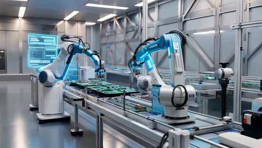 工厂机械臂自动化生产线