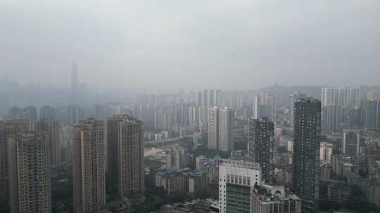 航拍雾都重庆城市风光