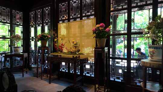 中式传统厅堂古代客厅房间室内家具家私陈设