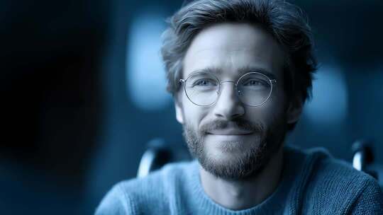 科技行业精英人物面部特写微笑