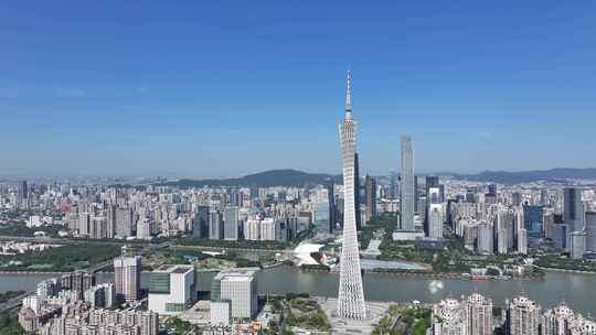 广州塔珠江天河区CBD珠江两岸大景航拍