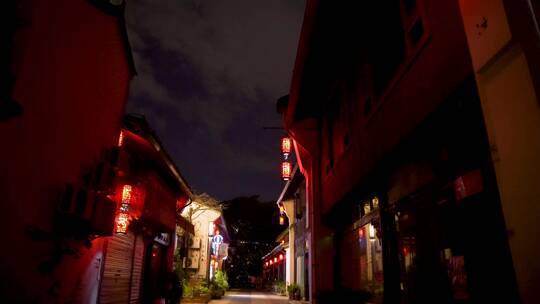 杭州大兜路历史街区夜景4K视频素材视频素材模板下载