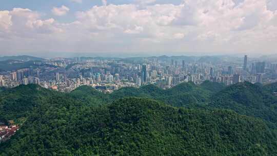 航拍贵阳城市建筑城市空景