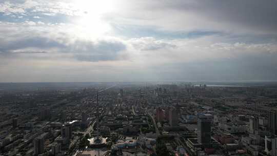 山东东营城市建设城市大景航拍