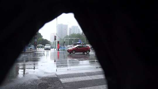 雨天 下雨 城市风光 写意 台风 雨中景色