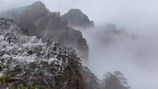 黄山云海雪景图