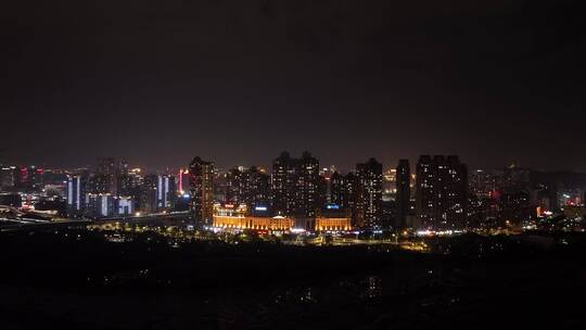 泉州市区江滨夜景航拍