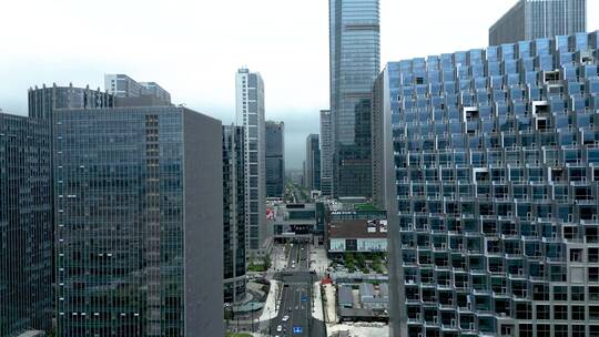 杭州奥克斯金融中心欧美金融城联创街航拍