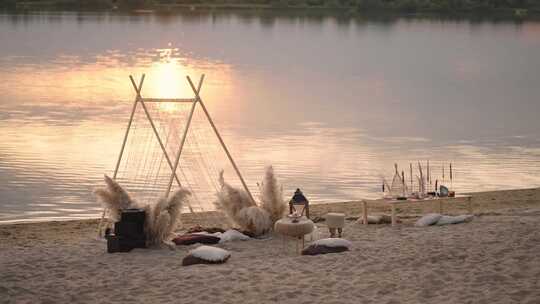 波西米亚，Teepee，海岸，海滩