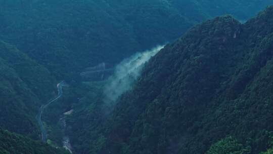 航拍浙江杭州临安区龙门秘境石门村山间村落