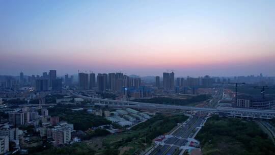 夜幕降临深圳光明城市建筑交通A