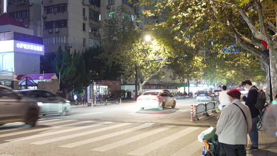 上海浦西街景夜景