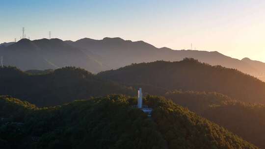 杭州市富阳区富春江岸航拍风光