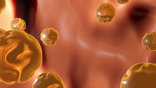 人体内胆固醇或脂肪细胞燃烧的3D动画