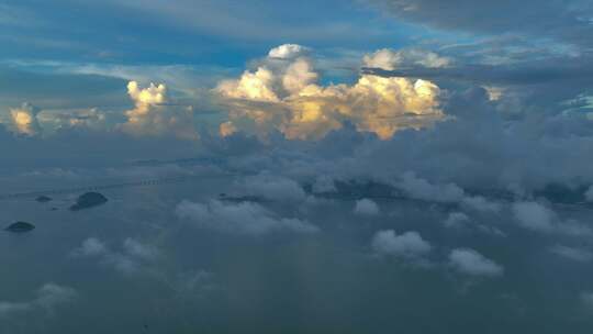 高空云海景观俯瞰画面