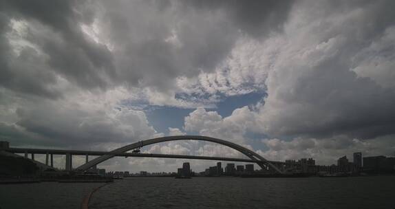 上海卢浦大桥远景延时