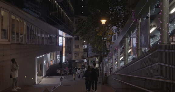 香港半山扶梯夜景