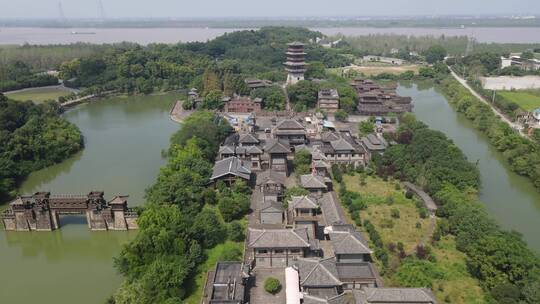 湖北赤壁三国古战场5A景区航拍