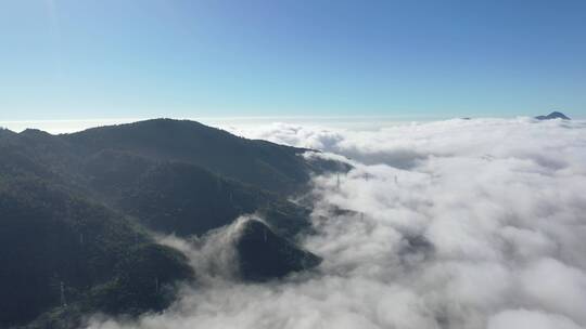 山峰云海延时航拍山水自然风光