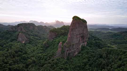 航拍韶关丹霞地貌丹霞山 阳元峰 长老峰景区