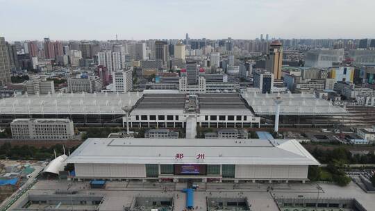 航拍郑州城市地标建筑