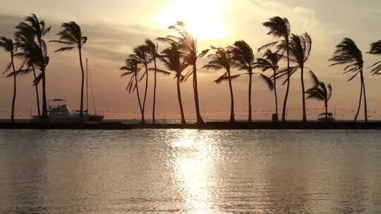 黄金时段海上美景