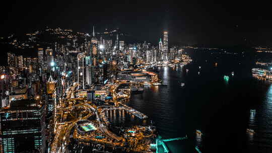 香港中环夜景延时