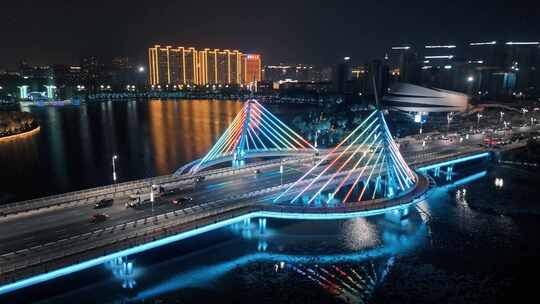 邯郸市大名县 大名府 老城 航拍 市区夜景