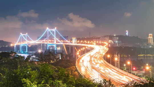 海沧大桥夜景延时7