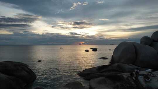 夏日夕阳 海边日落