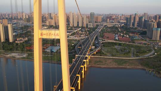 武汉杨泗港长江大桥航拍视频素材模板下载