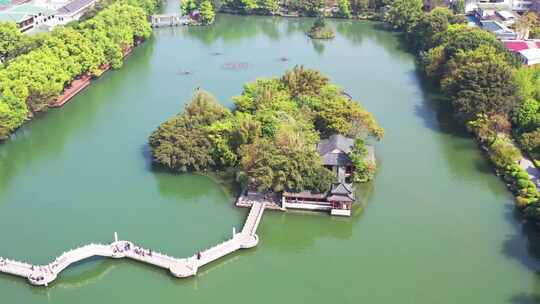 航拍桂林湖心岛