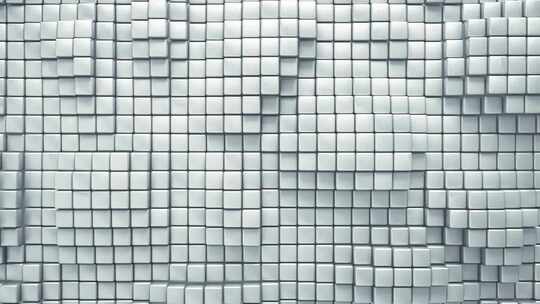 立方体的白色几何图案。3D渲染无缝走马灯