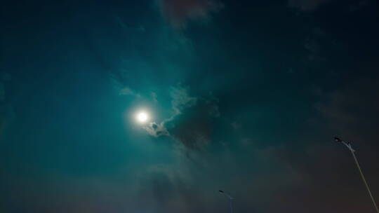 月亮延时4K夜晚星空意境实拍