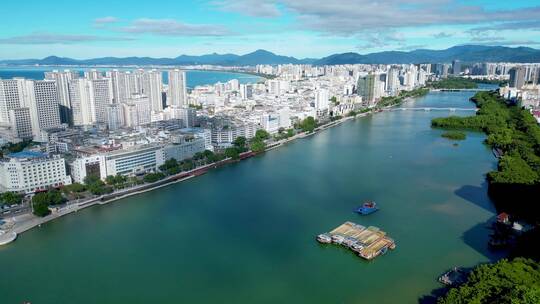 三亚河城市风景风貌